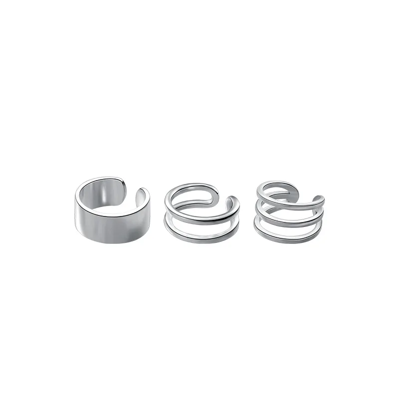 Sterling Silver Simple Geometry Ear Cuff Fashion Bohemian Non Pierced Girl Clip Earring Korean Earcuff Jewelry Luxury | Украшения и