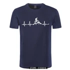 Мужская хлопковая футболка с коротким рукавом, забавная футболка с изображением сердцебиения горного велосипеда, байка, размера плюс