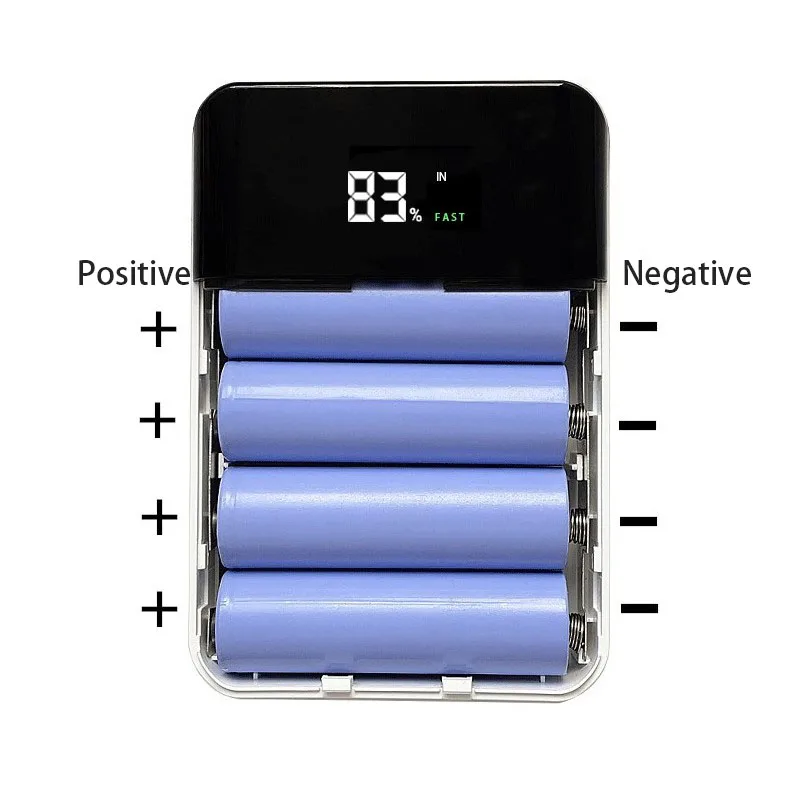 Qc 3 0 Powerbank чехол 4*18650 Батарея 21700 Зарядное устройство быстрой зарядки Тип C USB