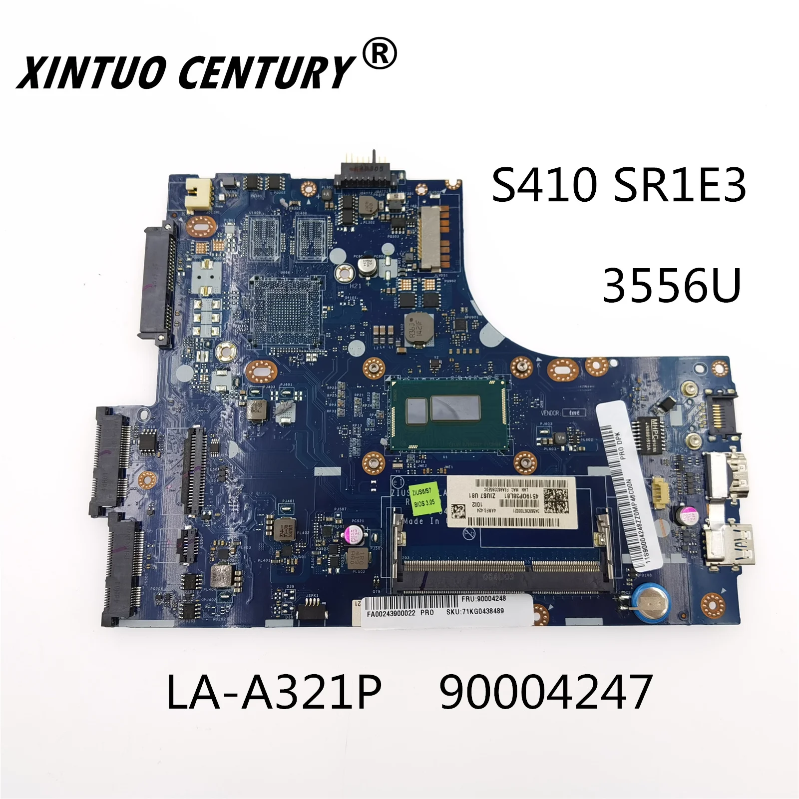 

For Lenovo S410 placa-mãe LA-A321P 90004247 SR1E3 3556U CPU DDR3 100% test
