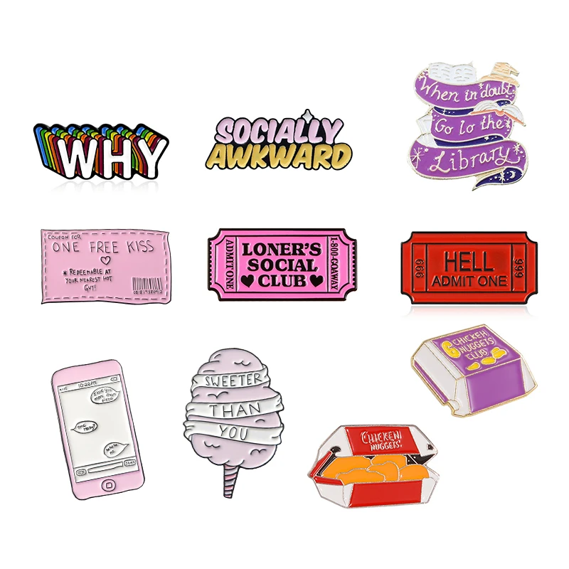 Брошь в стиле панк клуба с эмалью|Броши| |