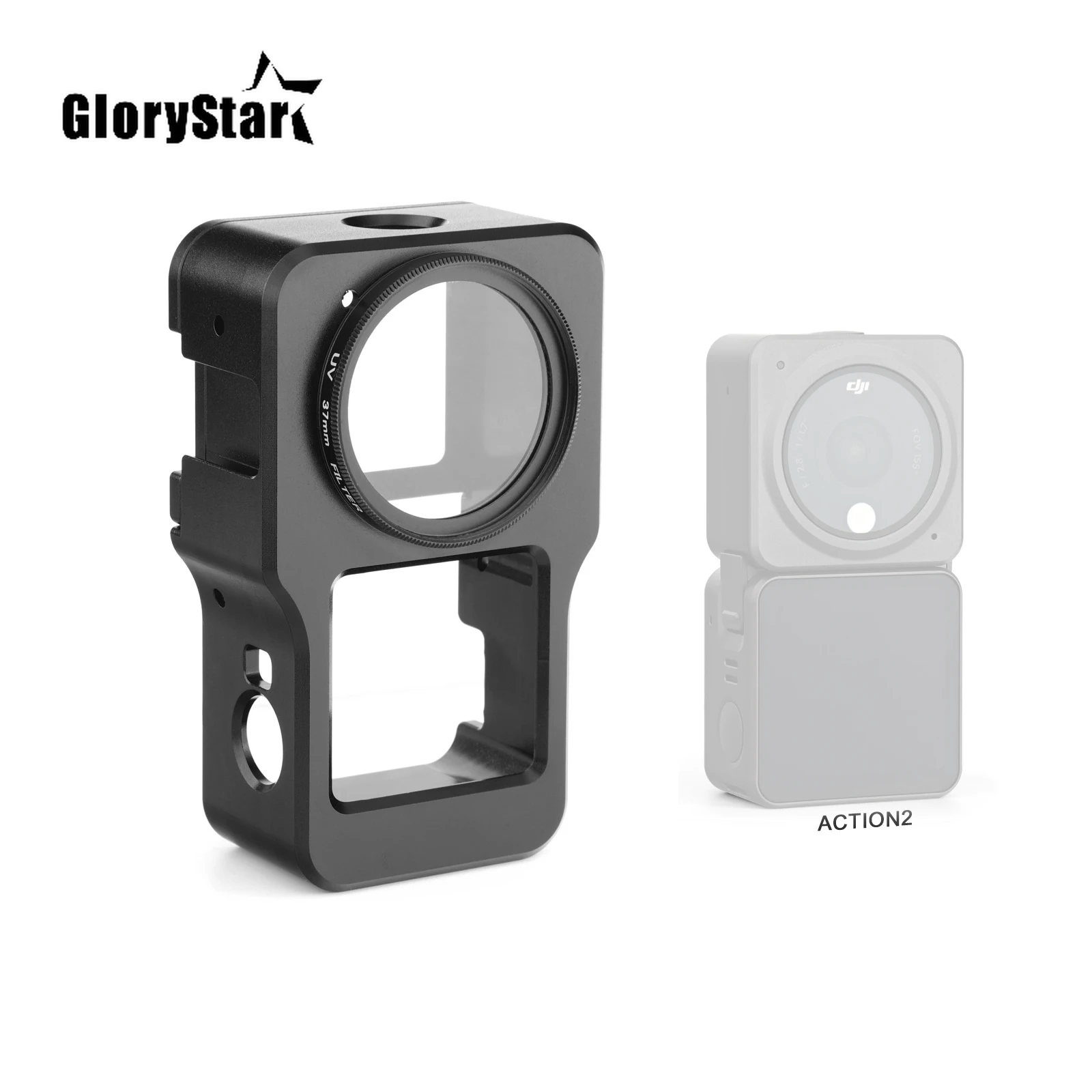 

For DJI Action 2 Aluminum Alloy Protective Case Rabbit Cage Anti Falling Sleeve Camera Heat Conduction Heat Dissipation Frame