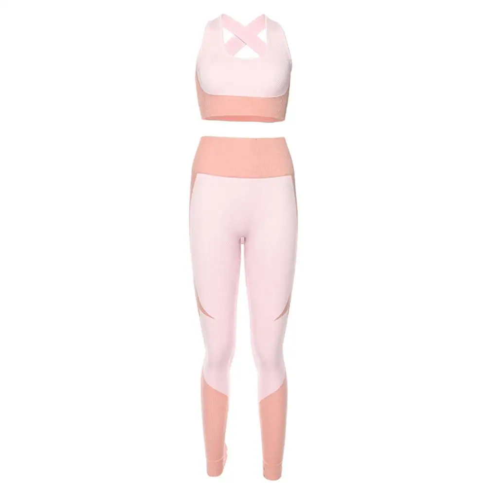Женский бесшовный костюм для йоги спортивная одежда фитнеса спортивный женский