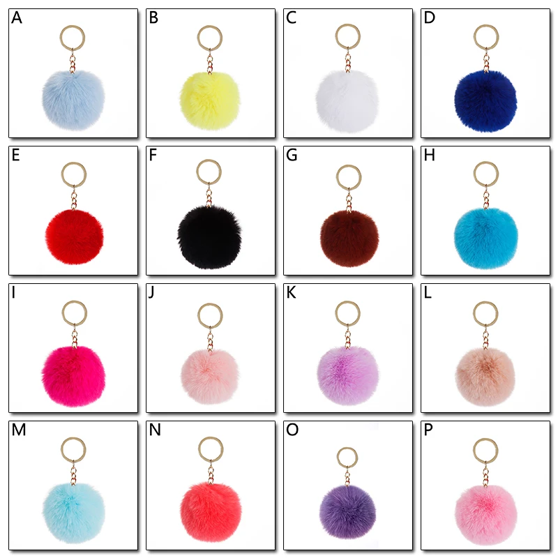 

Ball Keychain Women 8Cm Imitation Rex Rabbit Fur Ball Key Chain Wholesale Ladies Fashion Colorful Bag Luggage Keychain Pendant
