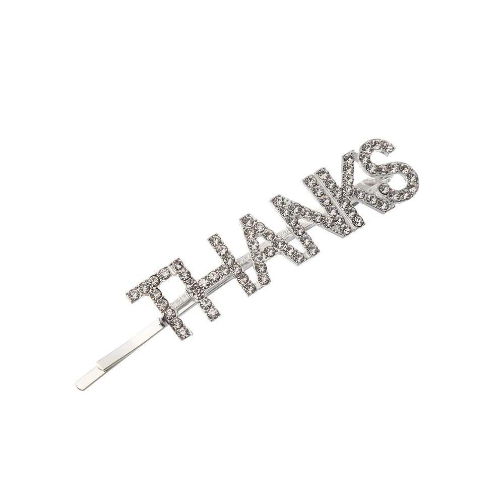 13 Fashion Crystal Hairpin Shiny Rhinestones GLAM DRIPPIN Letters Hair Clips Hair Accessories for Women Girls - Цвет: 13