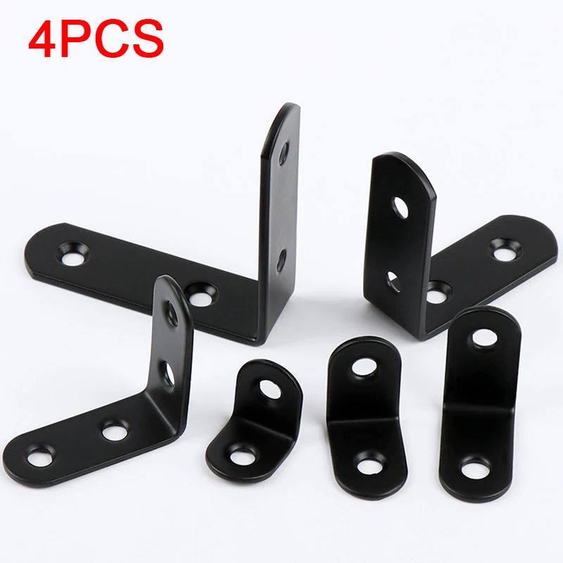 4 шт. утолщенный угловой треугольный кронштейн из нержавеющей стали черный код 90