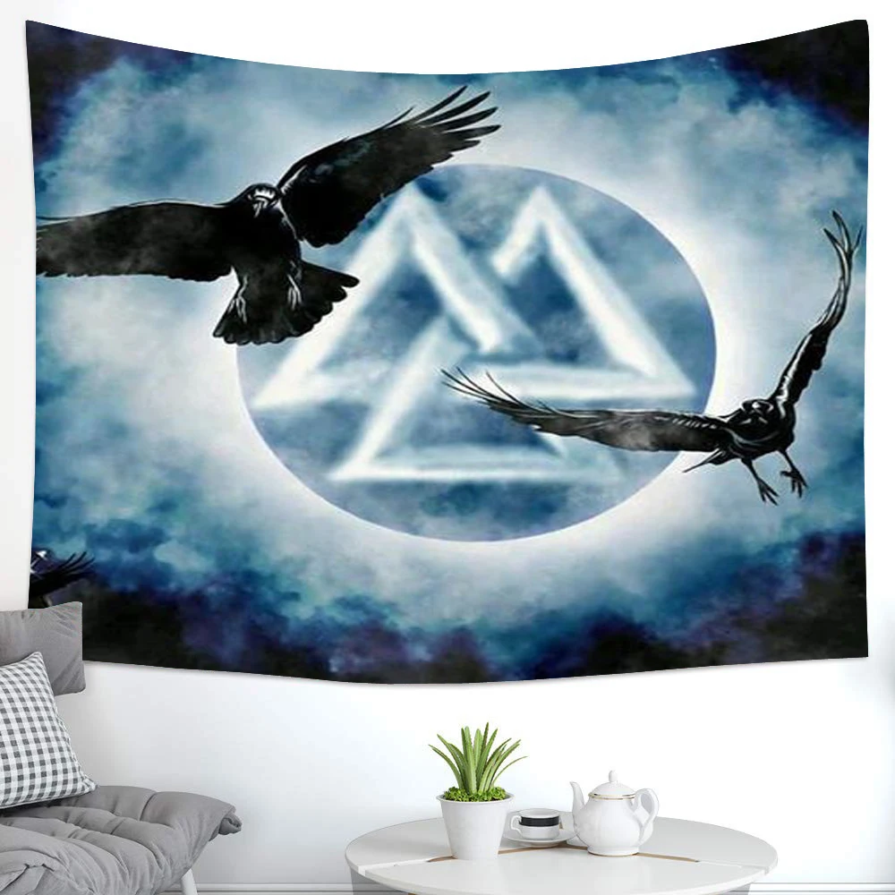 Симистический гобелен викингов ворона медитация психоделический Таро-карточка