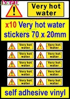 10 caution very hot water stickers adhesive vinyl warning safety signs decals die cut waterproof pvc