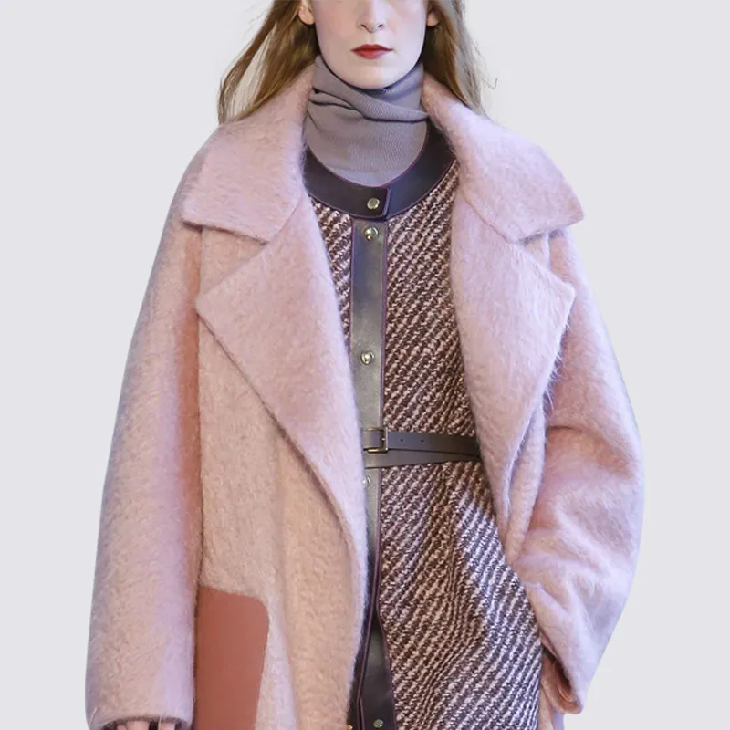 

Jacket Wool Real Spring Fur Autumn Coat Women Clothes 2020 Korean Woolen Overcoat Abrigo Mujer MMEN113285 YY1726