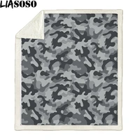 camouflage military grey camo blanket flannel springautumn soldier breathable soft throw blankets for bed car bedding set