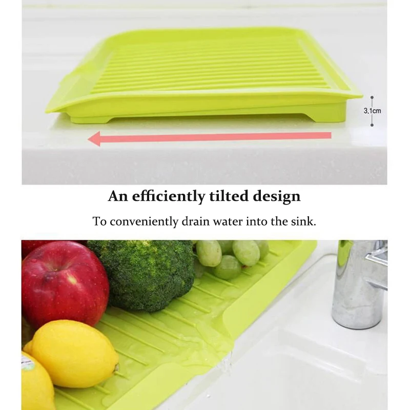 Стеллаж для слива кухонной пластиковой посуды лоток сушилка большая раковины