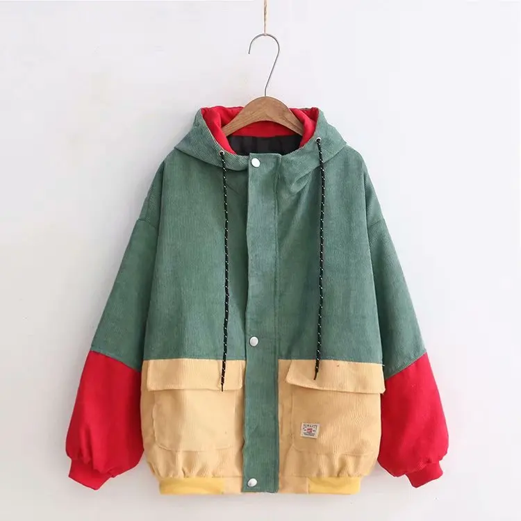 Green red Бархатное Спортивное Женское пальто в Корейском стиле Харадзюку, свободная толстовка с капюшоном в готическом стиле, женские зимние толстовки с капюшоном, Прямая поставка, принт kpop - Цвет: Green red