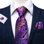 Hi-Tie мужской галстук Фиолетовый Пейсли роскошный Шелковый большой галстук галстуки для мужчин Формальные платья подарки для мужчин свадебный бизнес