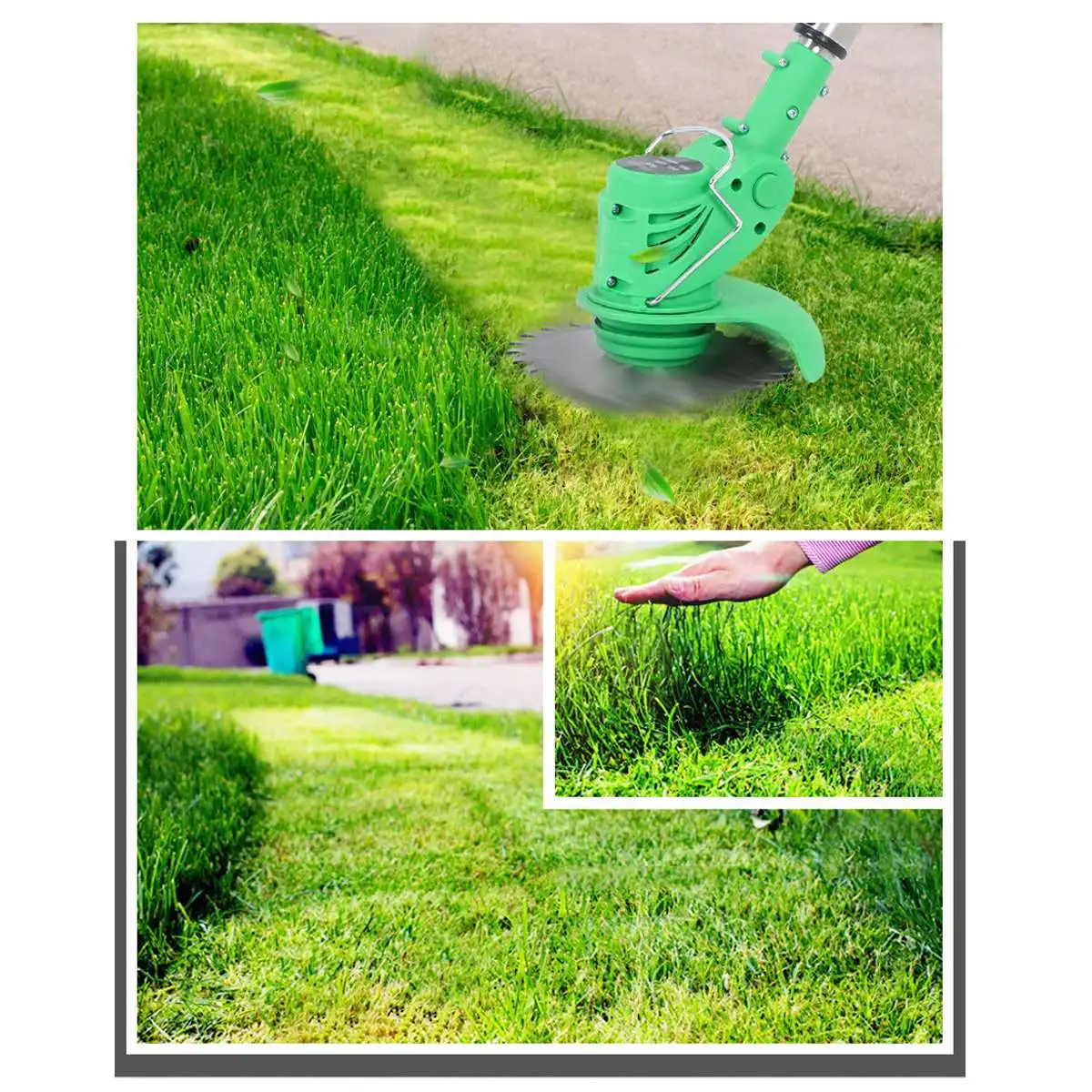 

1800W Electric Grass Trimmer with 1 Battery Wireless Cordless Lawn Mower Length Adjustable Garden Pruning Cutter Tool