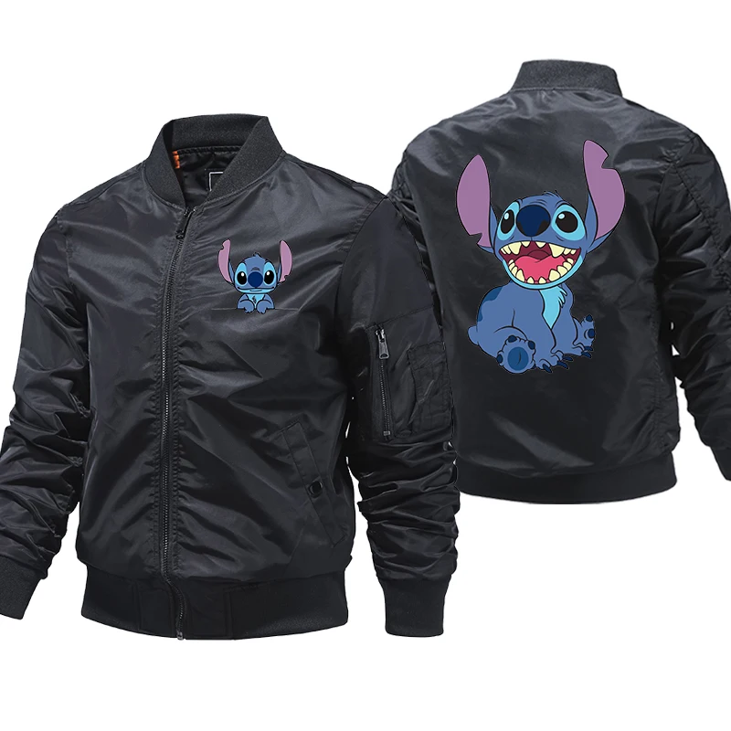 

Jacket Men's Disney Lilo Stitch Army Bomber Jacket Bomber War Jacket Fury Tanker Coat Militari Clothes