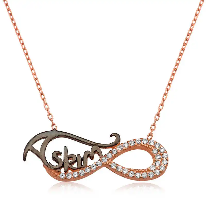 

Real Silver 925 Jewelry Silver Infinite Love Printed Lady Necklace
