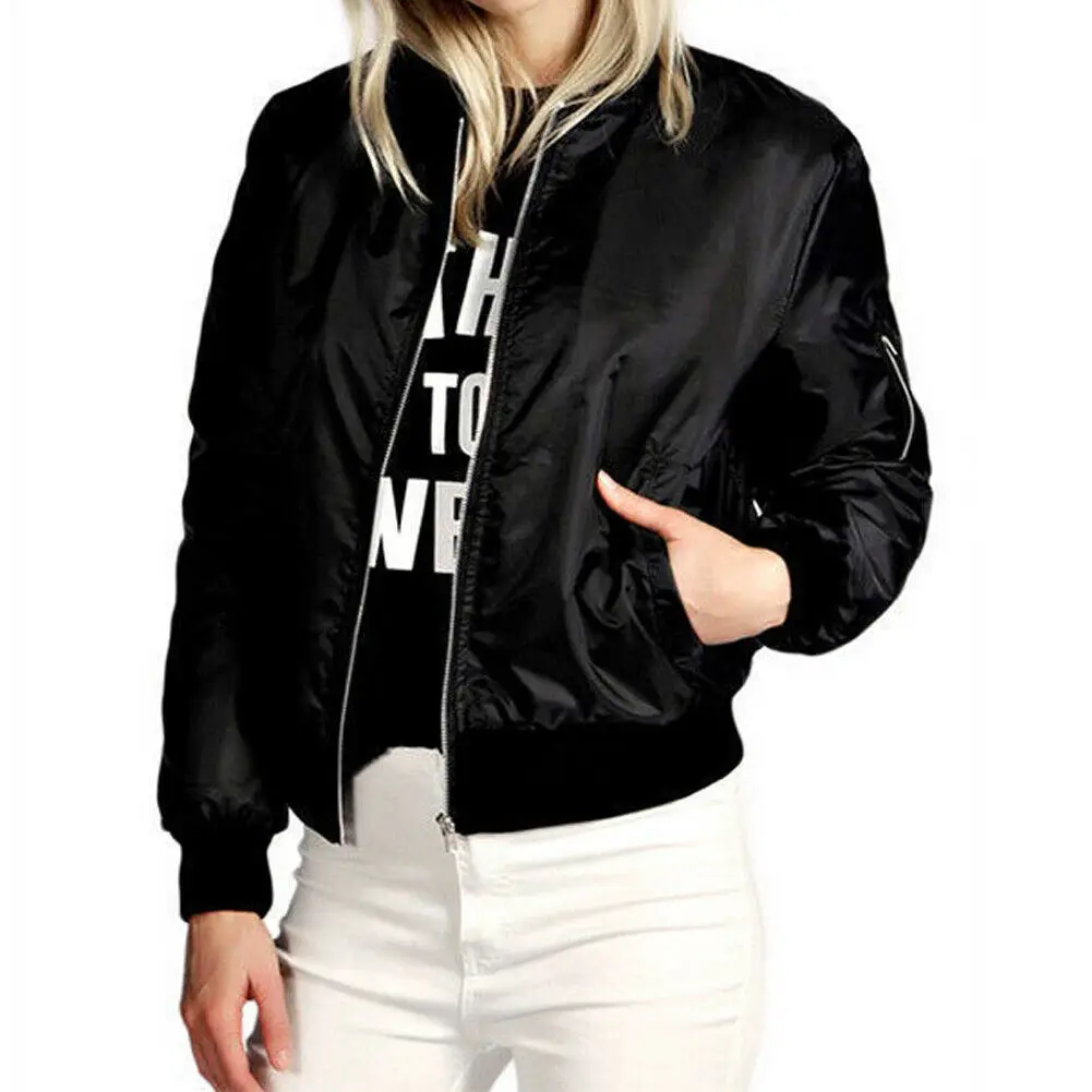 Женская ветровка с длинным рукавом тонкая|padded bomber jacket|bomber jacketfashion jacket |