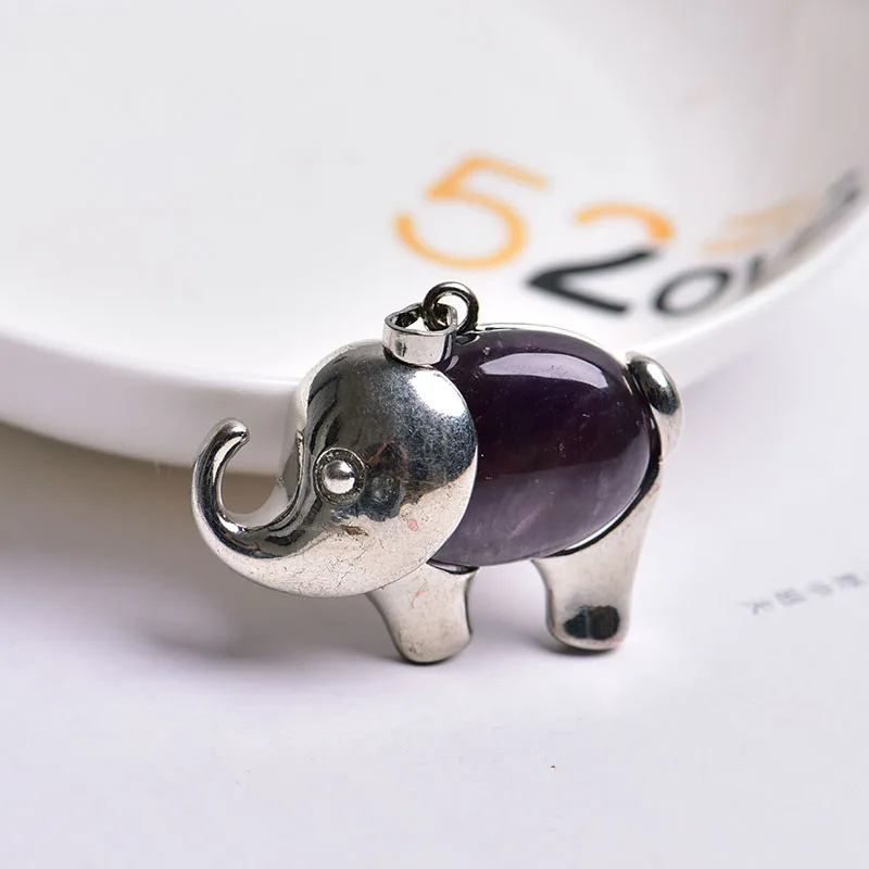 1 шт. подвеска в виде слона из натурального аметиста | Дом и сад