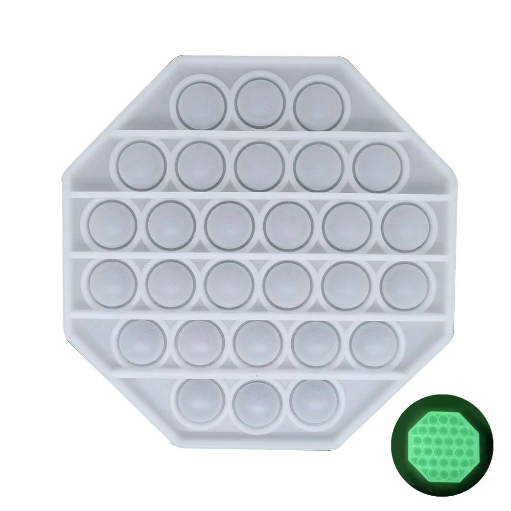 Juguete sensorial de burbuja que brilla en fluorescencia para ni&ntilde;os y adultos, juguete sensorial antiestr&eacute;s blando de arco&iacute;ris, aliviador de estr&eacute;s divertido-1