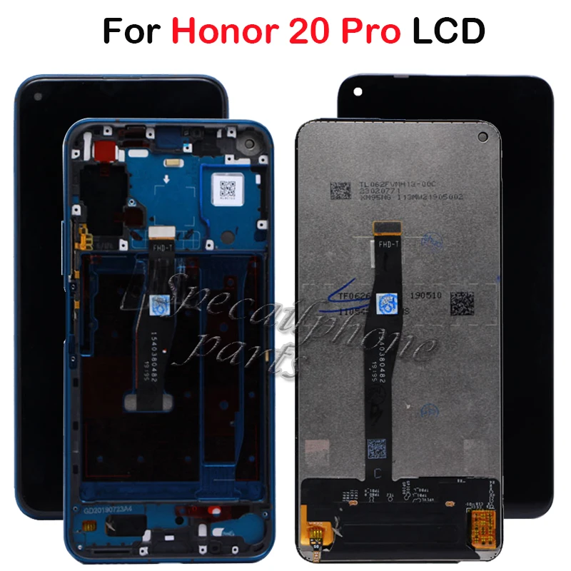 For Huawei honor 20 LCD Display Touch Screen YAL-L21 With frame Digitizer Assembly Replacement Repair Part for Honor pro | Мобильные