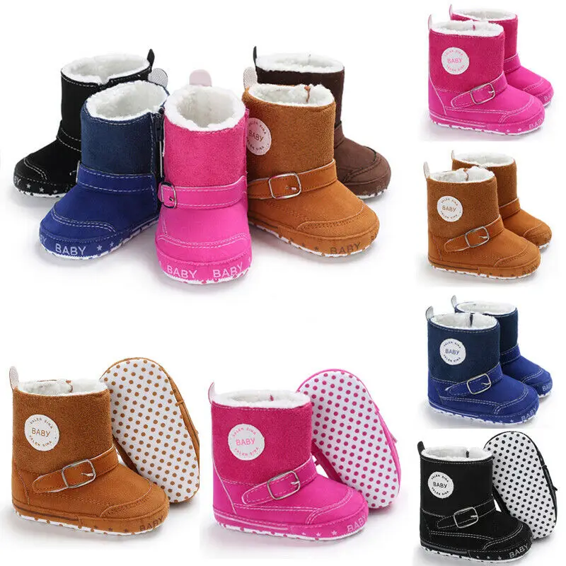 Ботинки с мягкой подошвой для новорожденных милые меховые ботинки маленьких