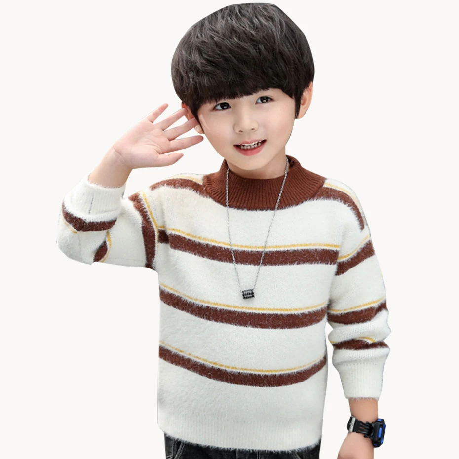 Детские свитера вязаный свитер в полоску для мальчиков Детский кардиган с