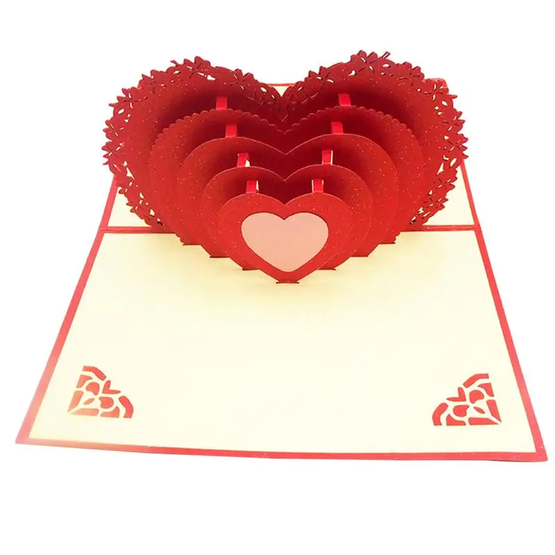 Ручной работы 3D всплывающие Любовь Сердце поздравительные открытки для