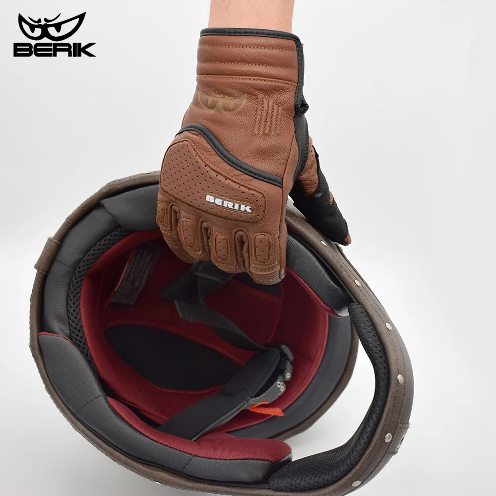 Мотоциклетные кожаные перчатки в стиле ретро городские байкерские велосипедные