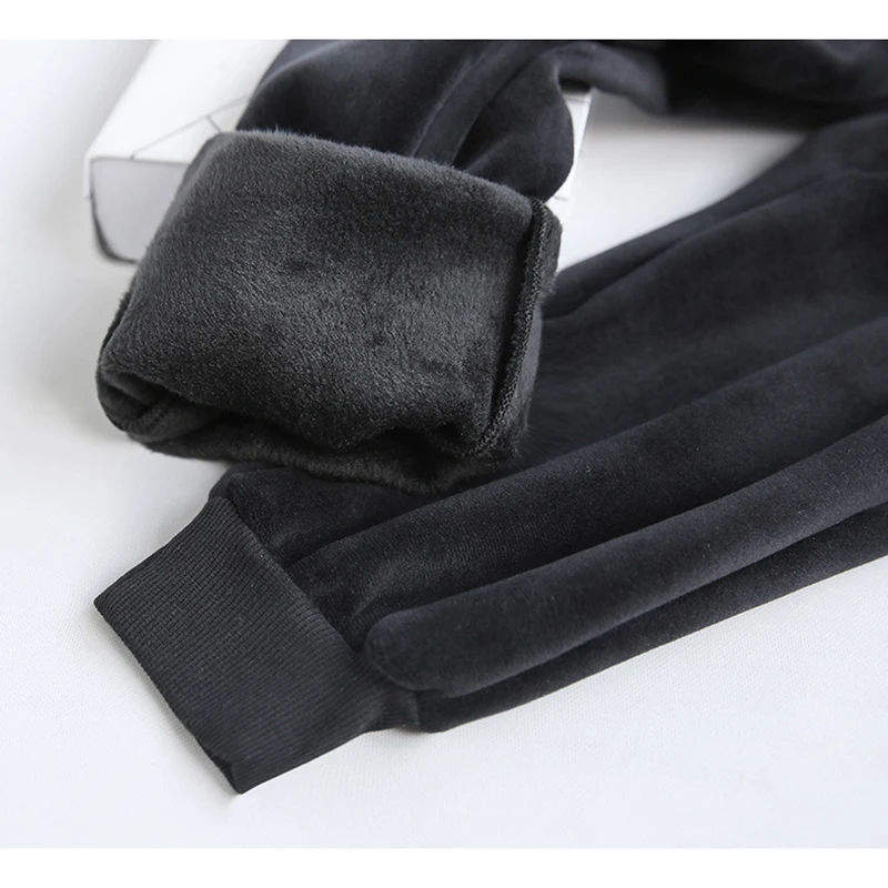 

Winter Women's Pants New Womens Fashion Plus Cashmere Cotton Pants Thick Warm Casual Female Soft Loose Sports Wide Leg Pants