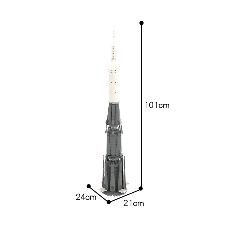 

Space Soviet N1 Moon Rocket, Saturn V scale Bricks Compatible with Small Building Blocks Assemble Children's Toys