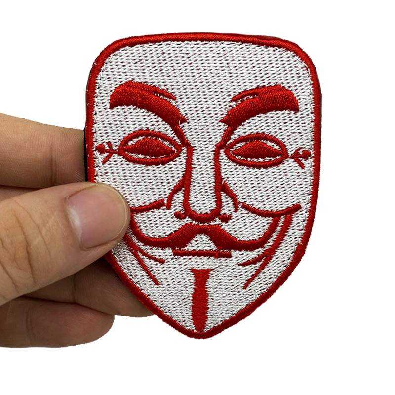 

Mask man embroidered Velcro patch hook and loop military Tactical Applique for Uniform Clothing Armband Backpack Accessory