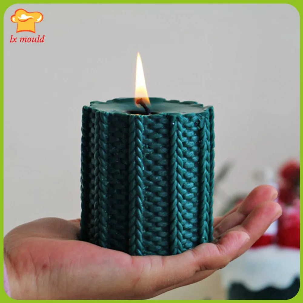 

Braided Wool Cylindrical Silicone Moulds For Home Cafe Romantic Dinner Handmade Soap Candle Molds