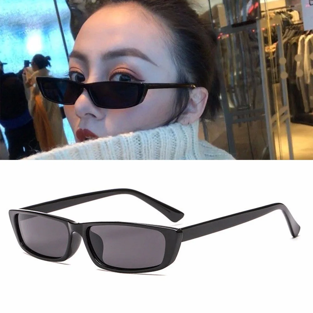 Солнцезащитные очки узкие женские винтажные прямоугольные солнечные аксессуары