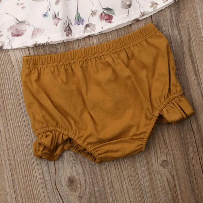 

Newborn Kid Baby Girl Clothes Short Sleeve Floral Tops Shorts Outfits Set