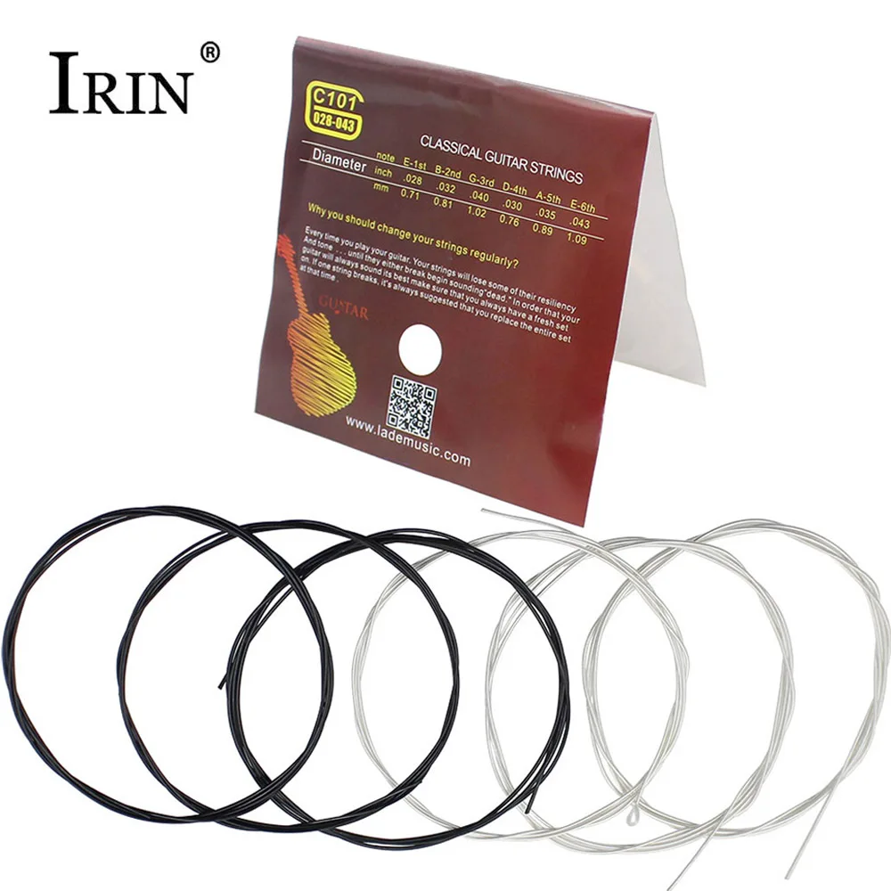 Набор струн для классической гитары IRIN C101 черные посеребренные нейлоновые