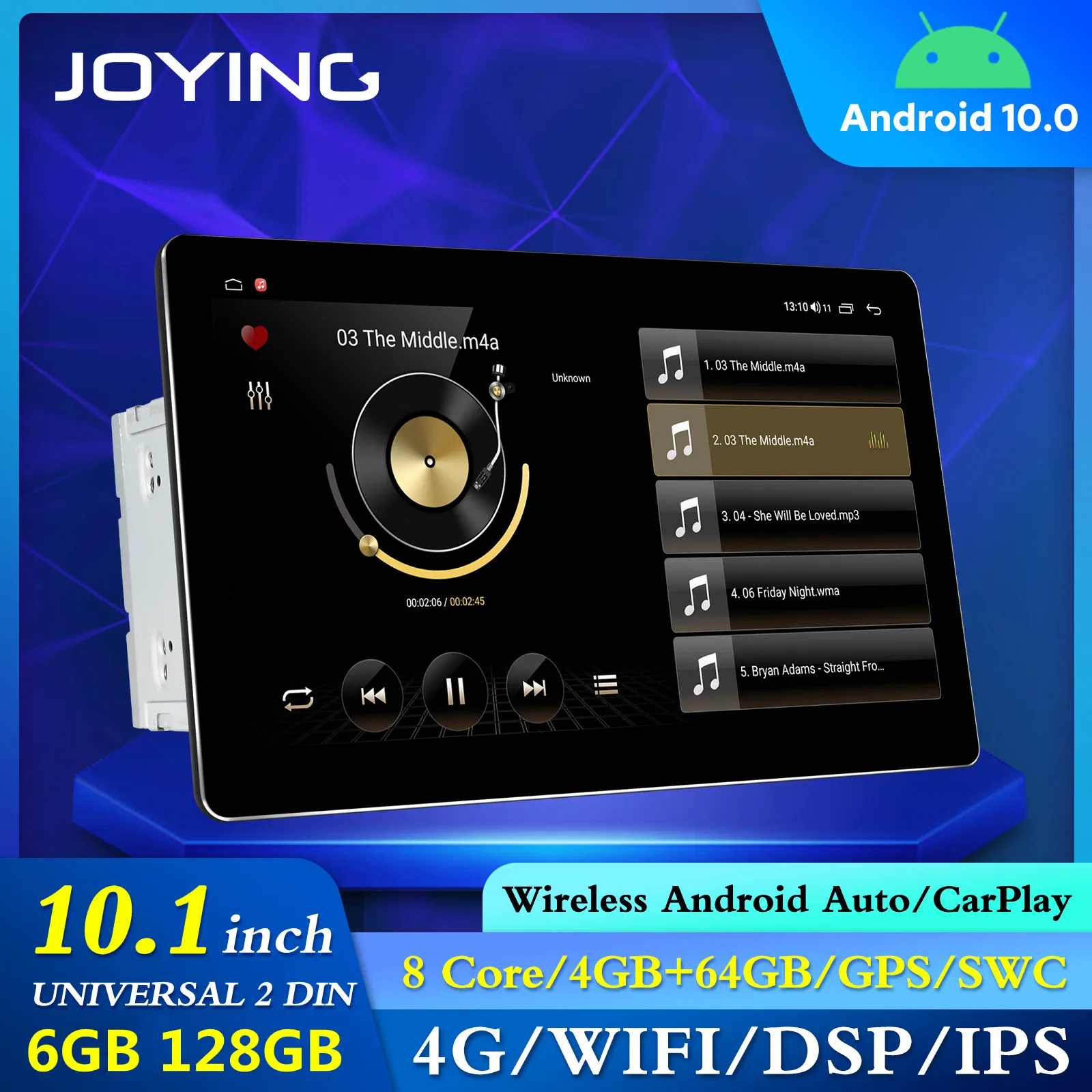 

Joying 6GB 128GB 10.1" Car Radio Android 10 Multimedia Stereo Subwoofer Tape Recorder 2 din Android CarPlay Auto som automotivo