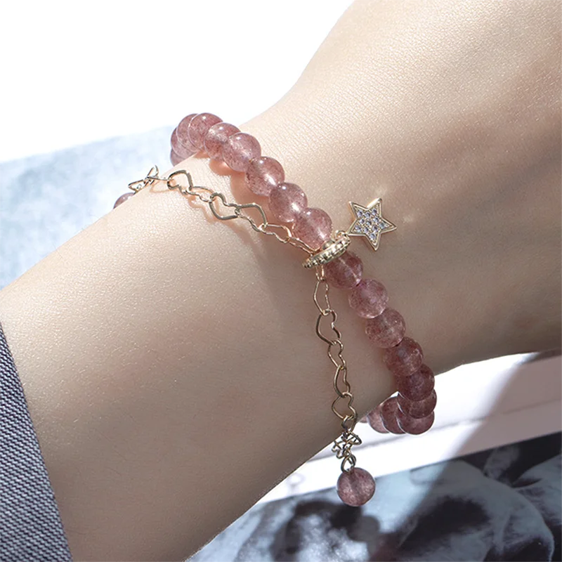 

Женский браслет с бусинами и кристаллами, в форме звезды