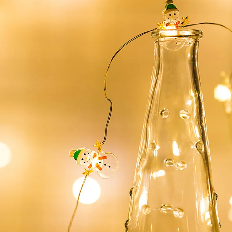 2 м Рождественская елка светодиодные гирлянды Снеговик Рождество сатана Медные