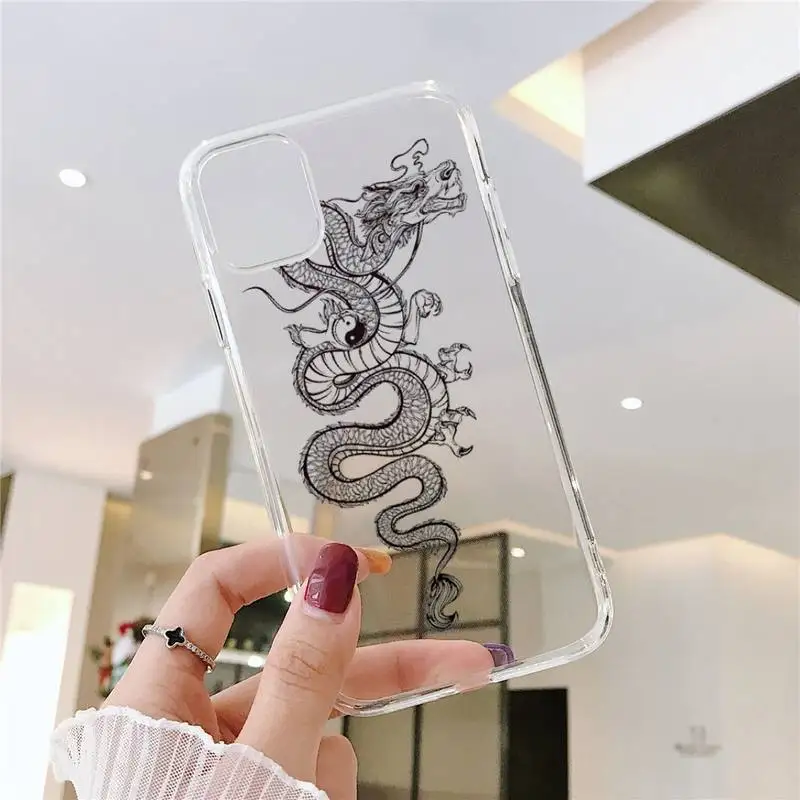 

Dragon chinese cool Phone Case Transparent soft For iphone 5 5s 5c se 6 6s 7 8 11 12 plus mini x xs xr pro max