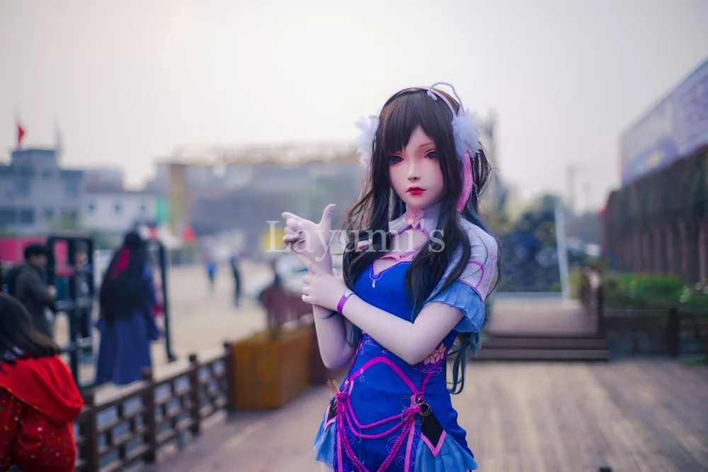 NEW-35) Силиконовые BJD кукла половина головки Kigurumi маска Трансвестит Красота макияж Косплэй маска Аниме Kigurumi маски