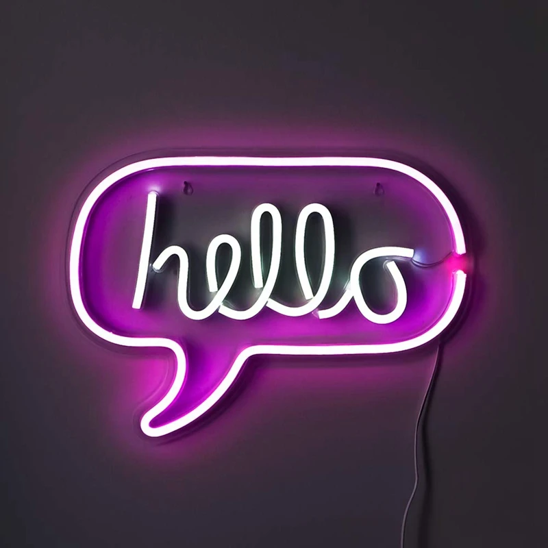 Светодиодный неоновый Hello USB настенный светильник для украшения дома/бара