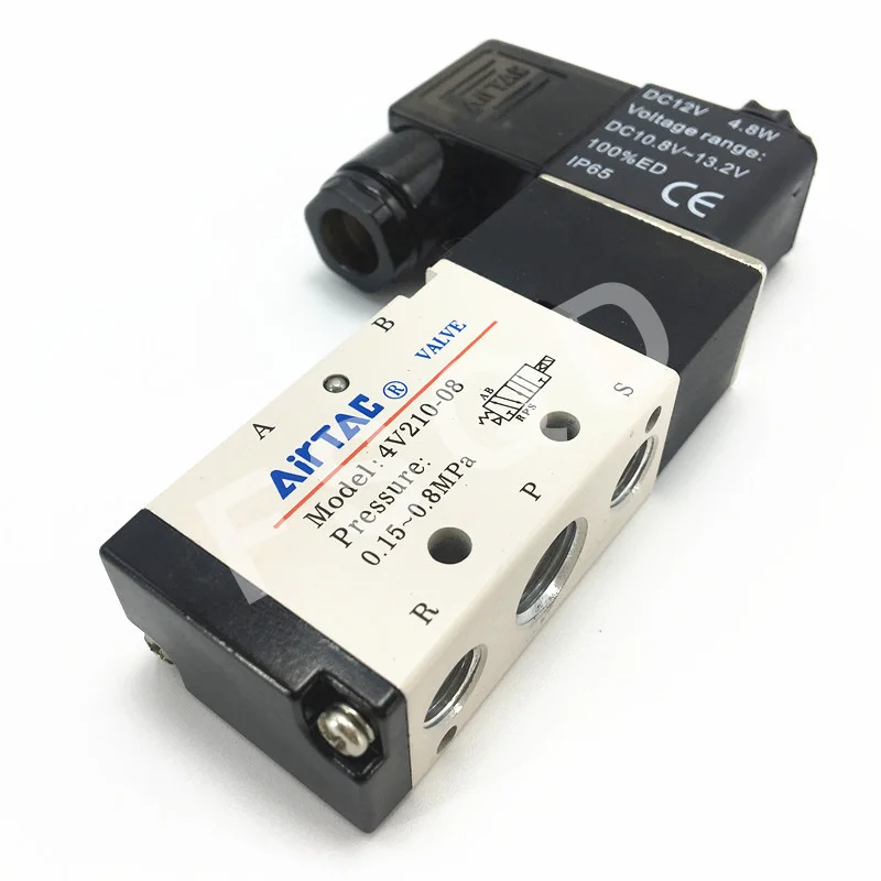 4V210-08 DC12V DC24V AC220V AC110V 1/" 5 способ 2 Позиции Airtac Электрический электромагнитный клапан 4V200 серии регулирующий клапан
