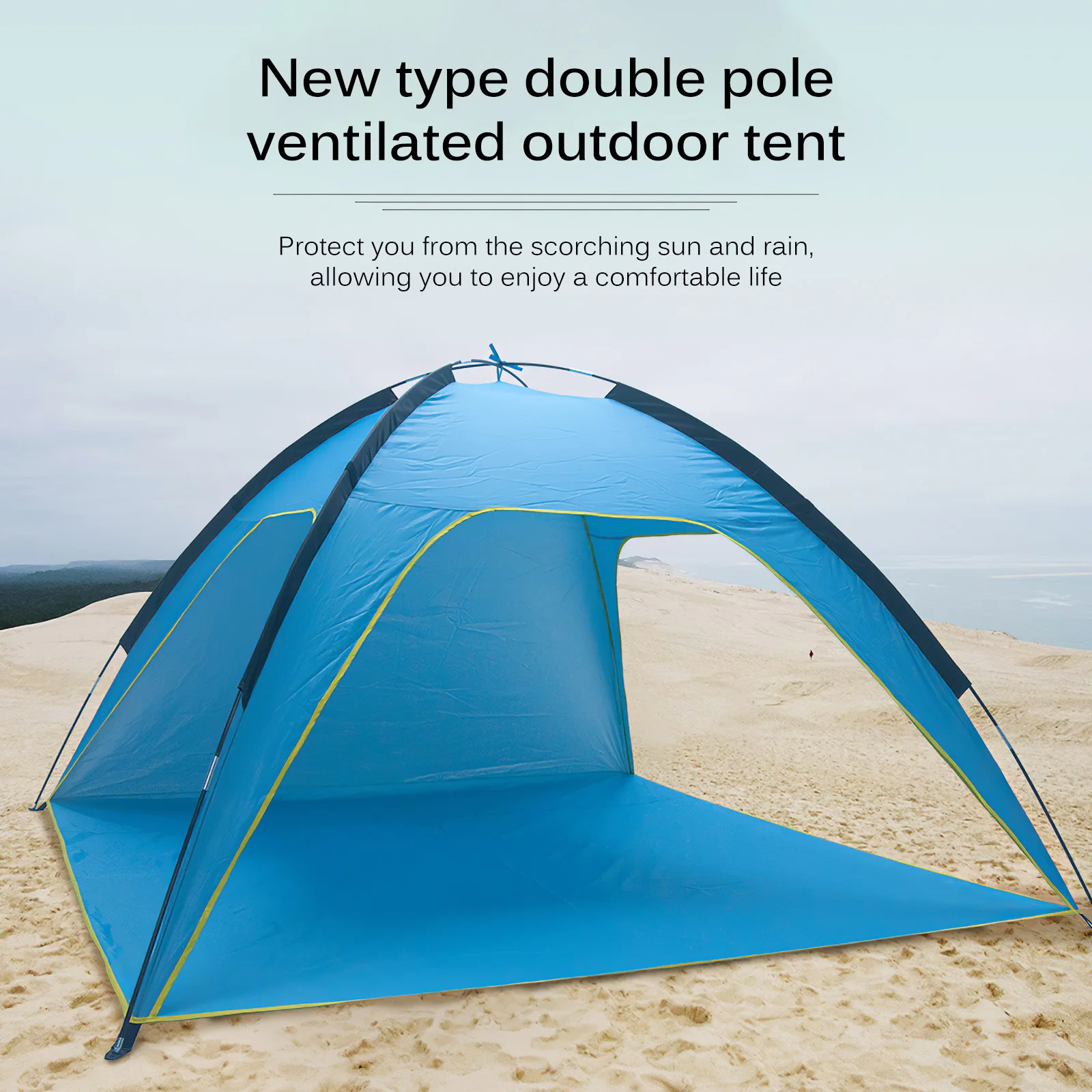 

Fishing Picnic Beach Tent Foldable Travel Camping Tent UV Protection Beach Tent/Summer Beach Tent Three Spacious Sides Outdoor