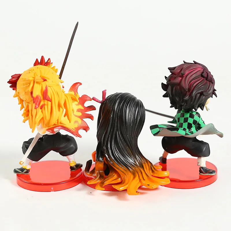 Q posket демон убийца Kimetsu без Yaiba камадо Tanjirou Nezuko Rengoku Kyoujurou мини ПВХ Фигурки игрушки 3