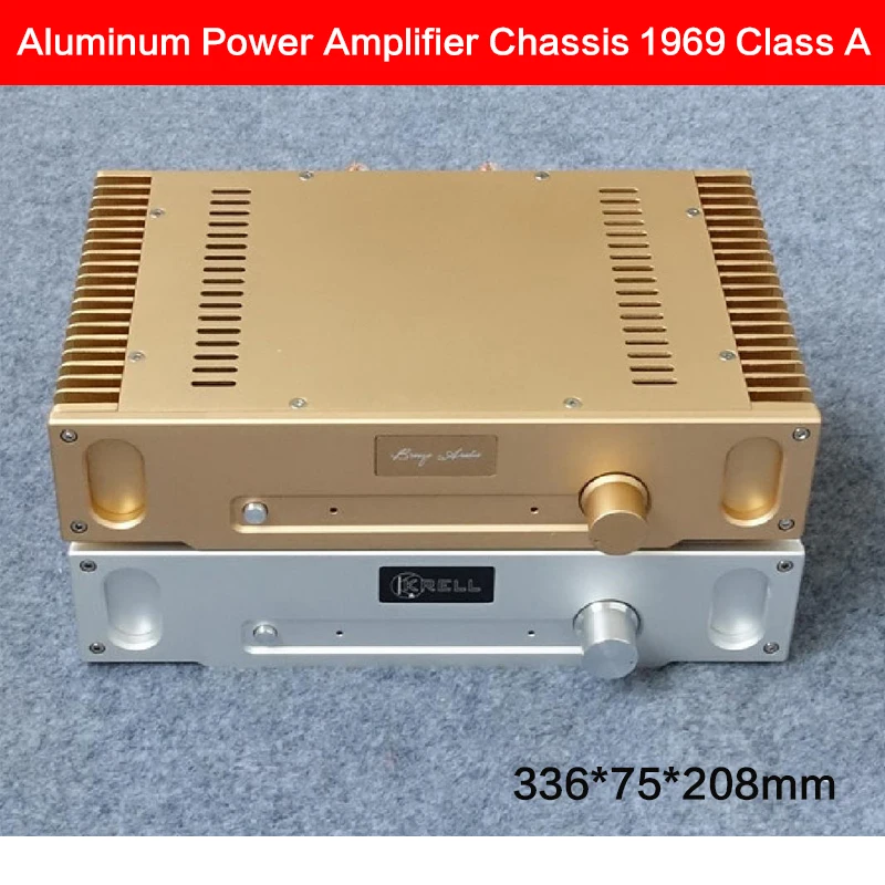 

336*75*208mm Class A Power Amplifier Chassis All Aluminum Case Power Supply Shell DIY Class AB Amplifier Audio Enclosure 1969