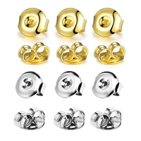 100pcs 2 colors butterfly earrings back stainless steel stopper studs ear plugging for diy earring jewelry findings accessories