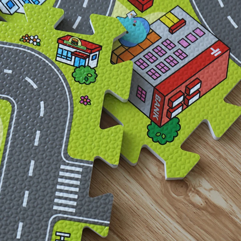 

9PCS Kids Rug Developing Mat Eva Foam Baby Play Mat Toys For Children Mat Playmat Puzzles Carpets Car track mat baby gym mat