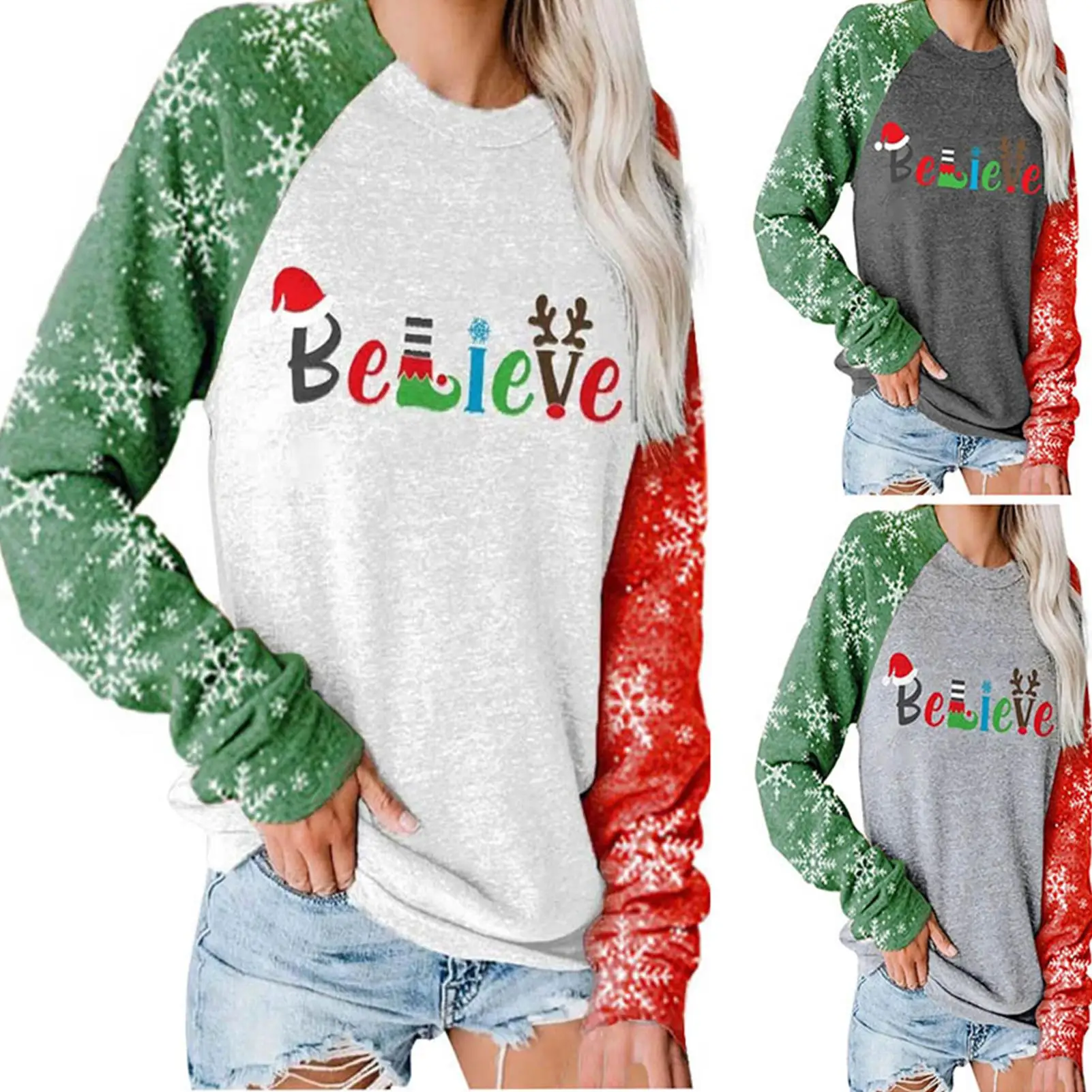 

Winter Pullovers Shirt Women Christmas Long Sleeve Back Buttons Floral rregular Hem Blouse Pullover Loose Casual Xmas Clothes