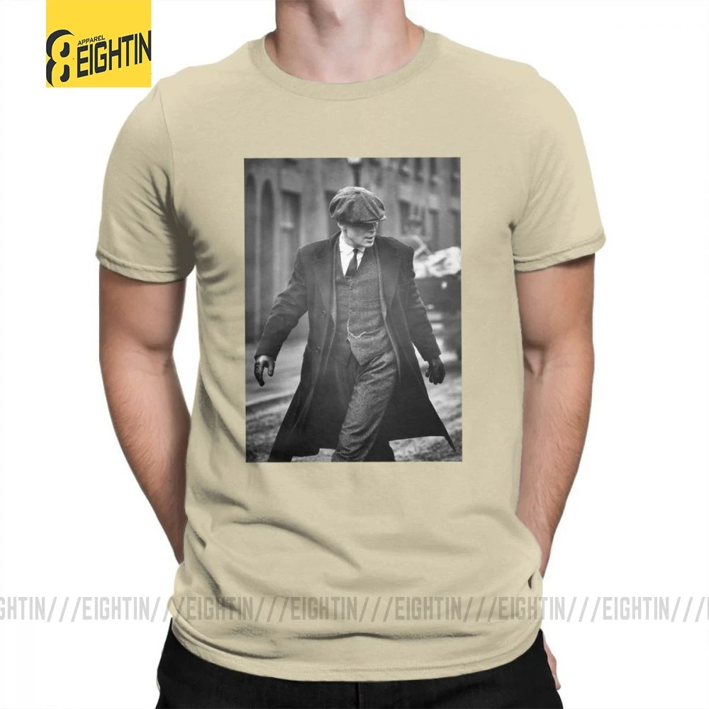 Peaky blinds рубашка и товары из очищенного хлопка классические футболки Летние футболки с коротким рукавом с вырезом лодочкой мужские футболки размера плюс - Цвет: Хаки