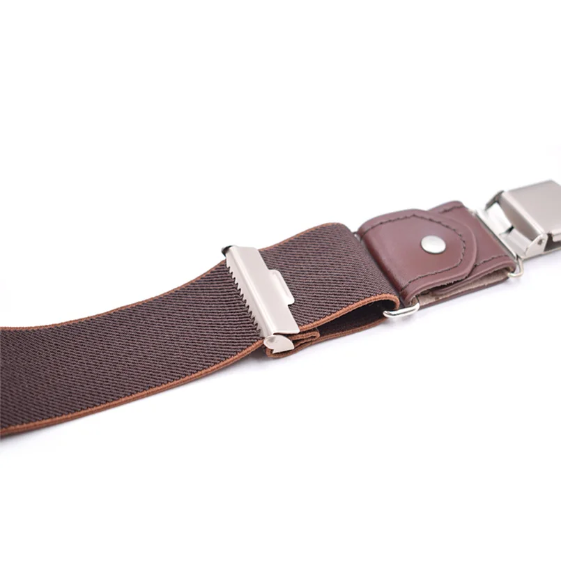 Новые модные мужские подтяжки повседневные кожаные регулируемые 3 зажима ремень